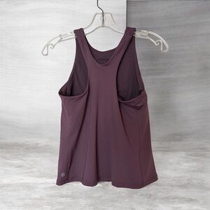 Athleta Conscious Crop Top Size A-C Racerback with Built in Bra Mauve EUC